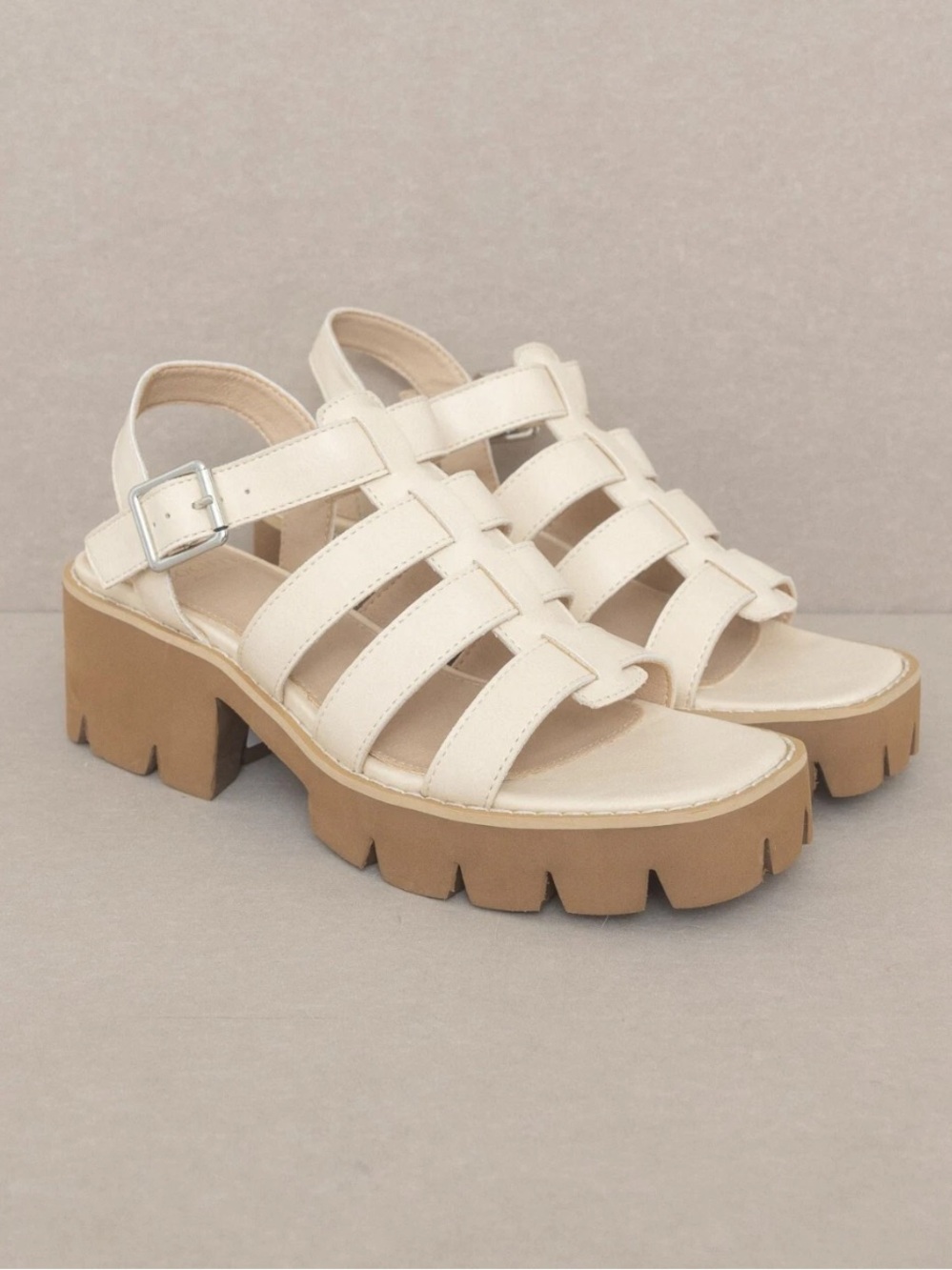 🌻NEW w/box Oasis Society Summer Lug Sole Heeled Gladiator Sandals Size 10